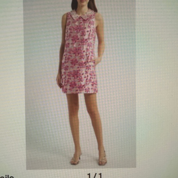 Lilly Pulitzer Killiana shift brocade Dress with Embellished Collar,NWT size 6 - Picture 9 of 9